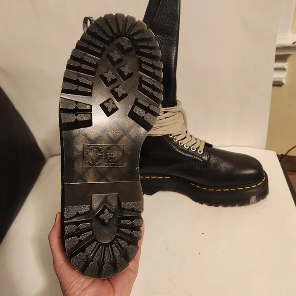 Rick Owens x Dr Martens Quad Sole leather boots size 10.5 BNWOB - Picture 11 of 15